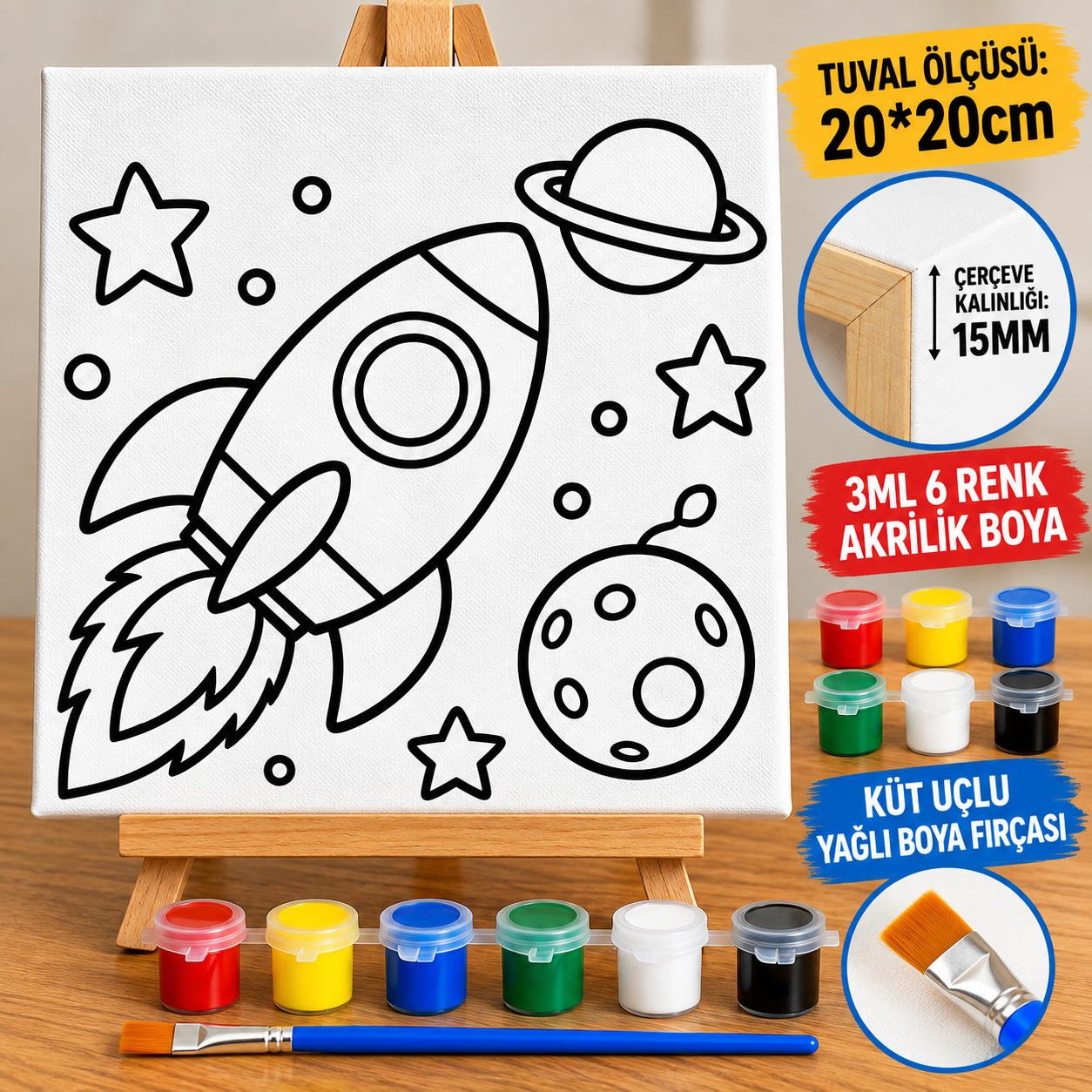 UZAY ROKETİ TUVAL BOYAMA