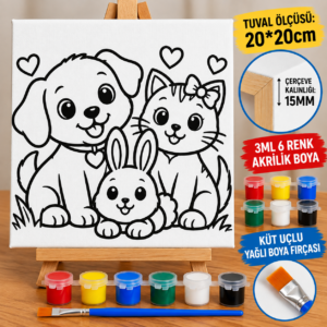 SEVİMLİ DOSTLAR TUVAL BOYAMA